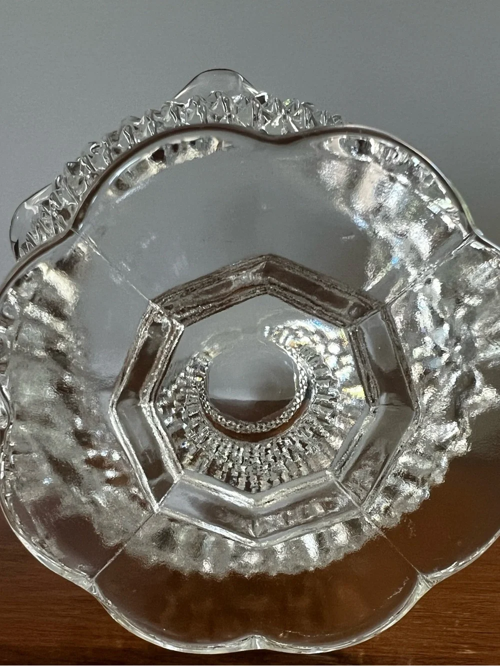 Indiana Glass Clear Diamond Pattern Candle Bowl